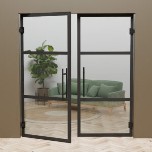 Dubbele pendeldeur industrieel met drie kaders